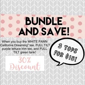 BUNDLE FOR 3 TILLYS TOPS FOR $15